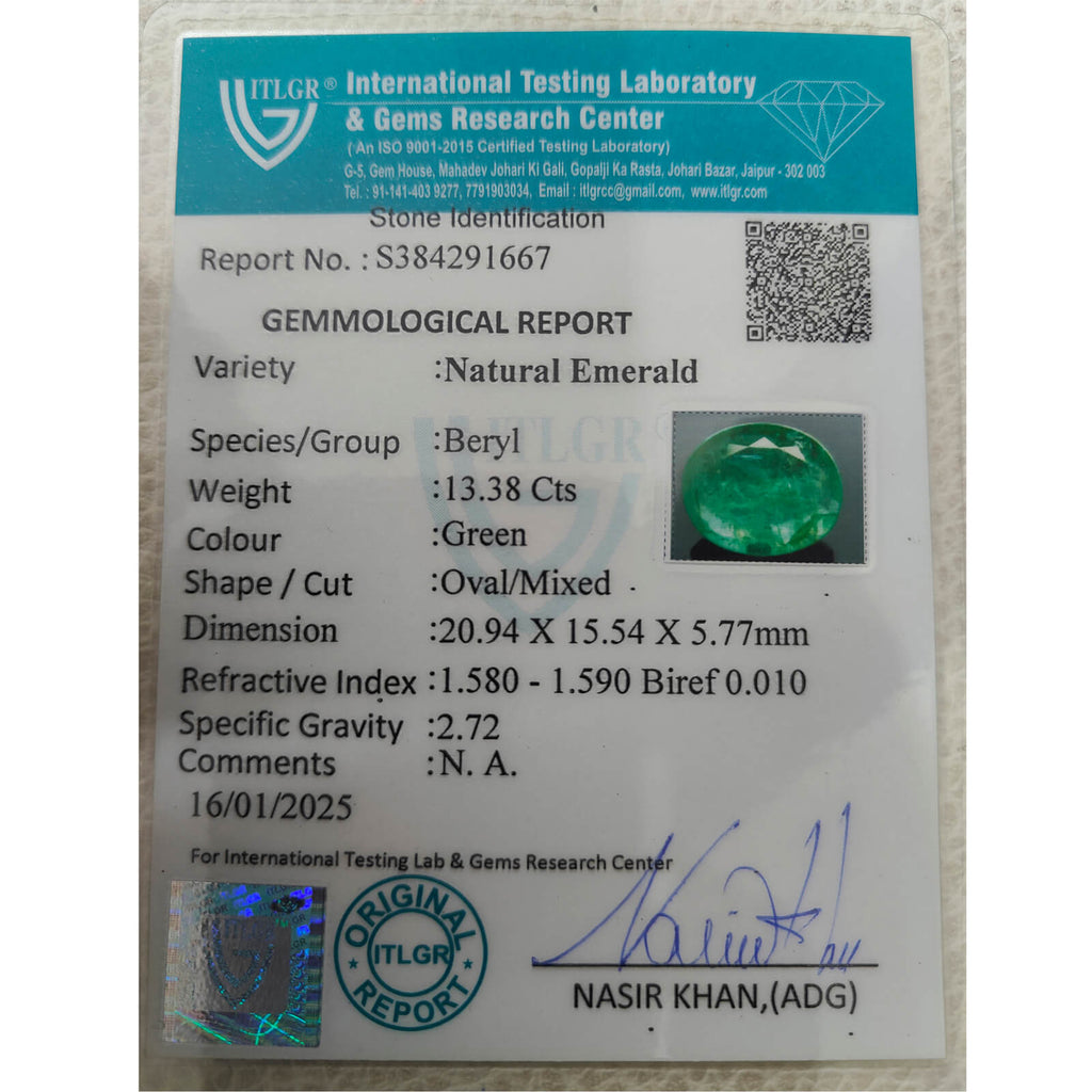 Natural Zambian Emerald (Panna) – 13.38 Carats
